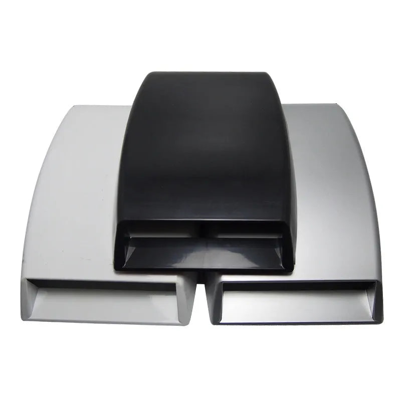 ABS plastic car decoration simulation vent in black, white or silver colours showing dimensions