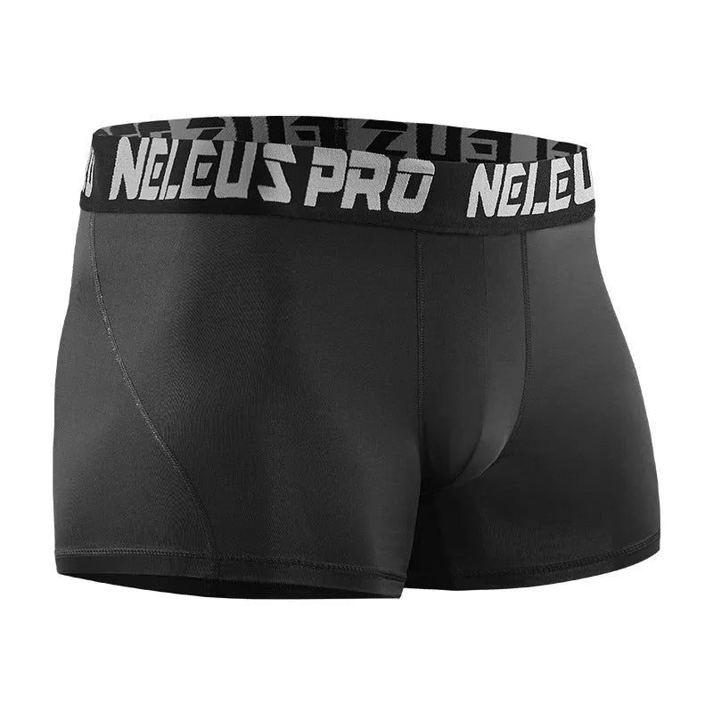 Men's anti-wear running underwear in polyester, shown in black, grey, white and light blue with M-XXL sizes