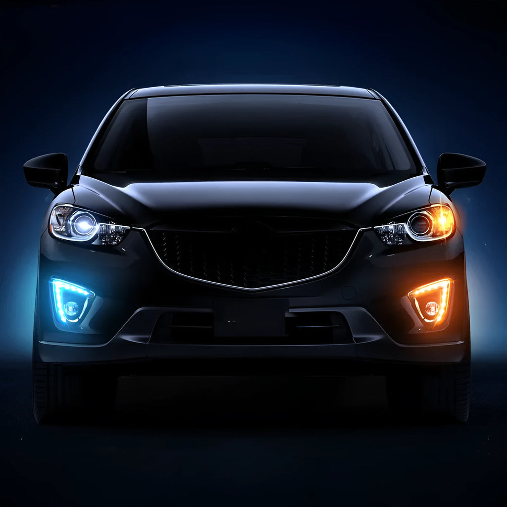 Mazda CX-5 LED daytime running light replacement lamp set with electroplated housing.