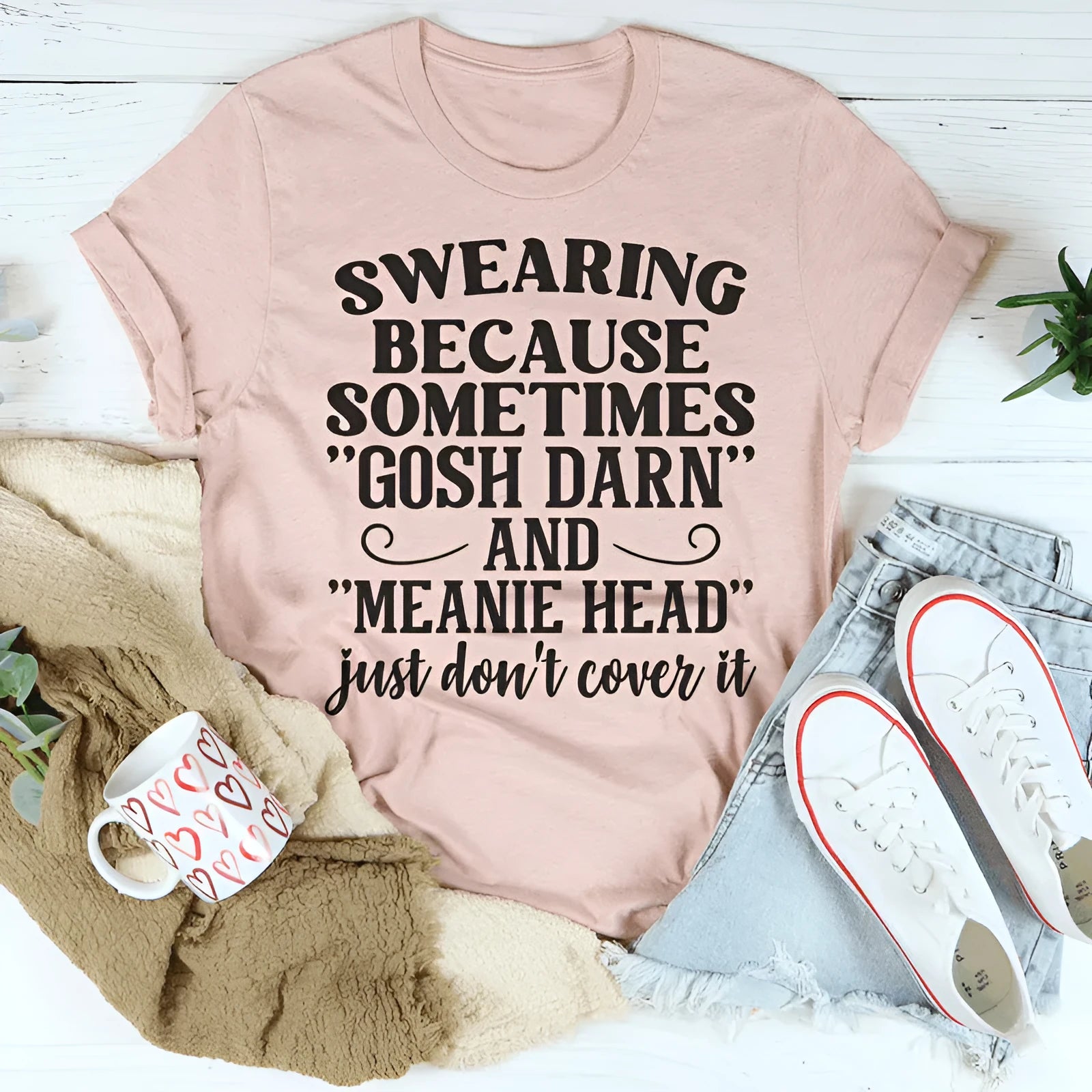 Men's and women's matching solid colour T-shirt with custom printing in straight-cut pullover style