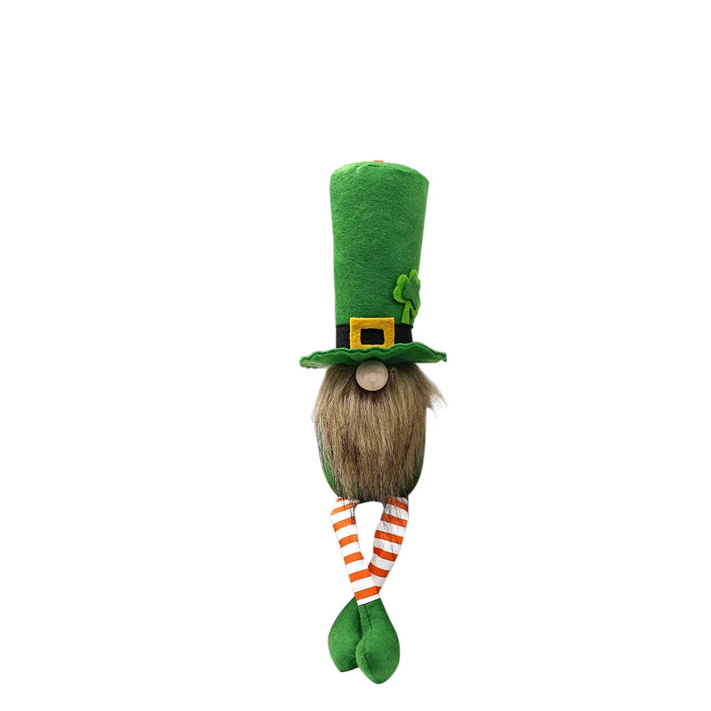 St Patrick's Day faceless dwarf plush doll in cloth, cartoon style, colour 01 or 02