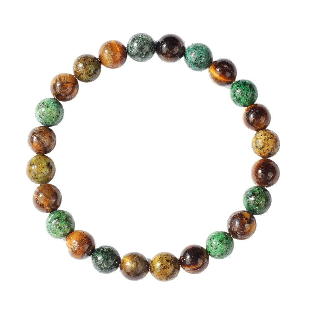 Handmade tigereye natural stone antique floral bracelet, colour L1805, 18mm size.