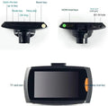 G30 HD dual camera car DVR recorder system with front and rear dash cams on a bracket.