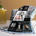 Multicolored flannel velvet blanket with penguin patterns, 130x150cm, on a sofa