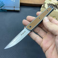 Handmade folding fruit knife with stainless steel blade in black, brown, or red handle colours