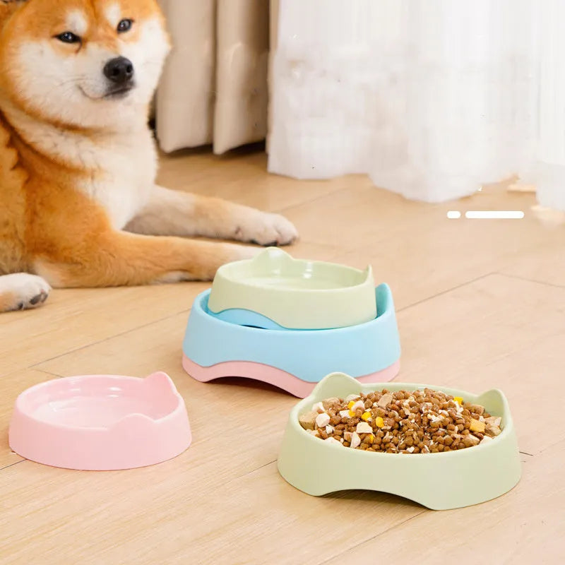 Ceramic slow feeder dog bowl with puzzle maze design in blue, green, or pink colour for fast-eating dogs