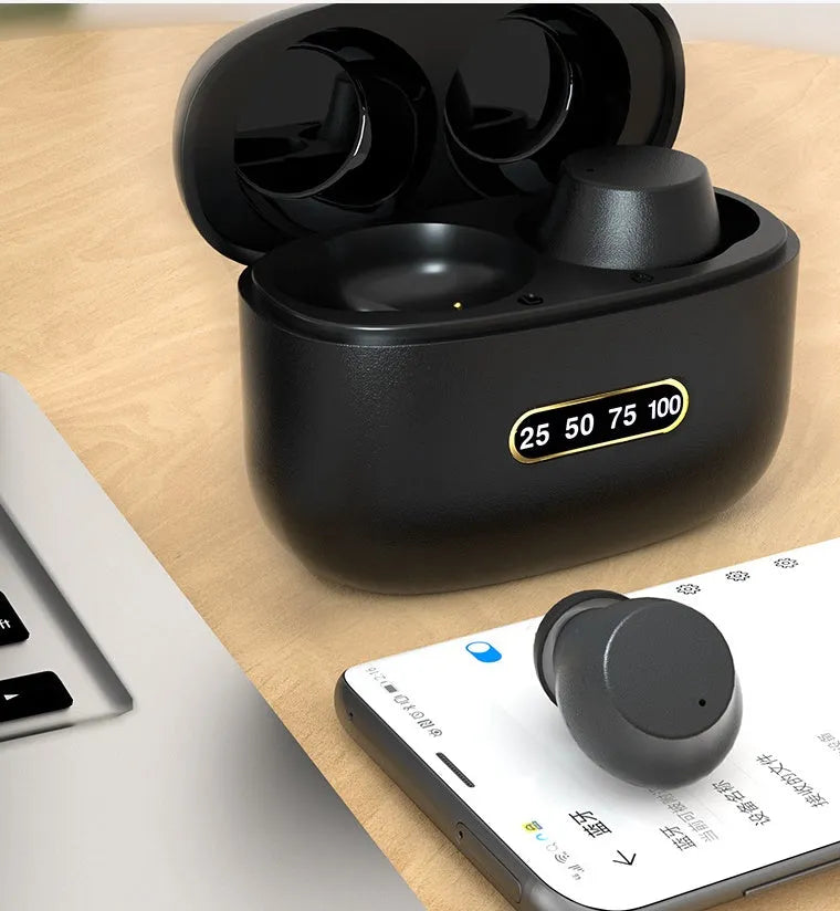 M8 Bluetooth earbuds with charging case, touch control, Black Pink White, 10mm dual drivers, 250mAh case.