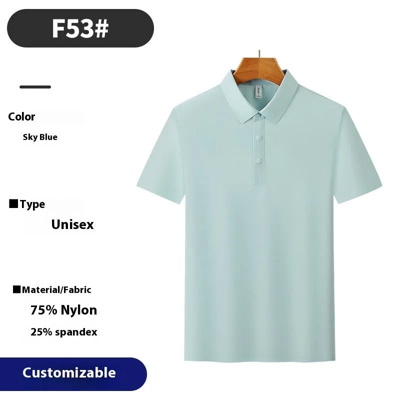 Chemical fibre blend polo shirt in apple green colour with short sleeves and loose fit for summer sports