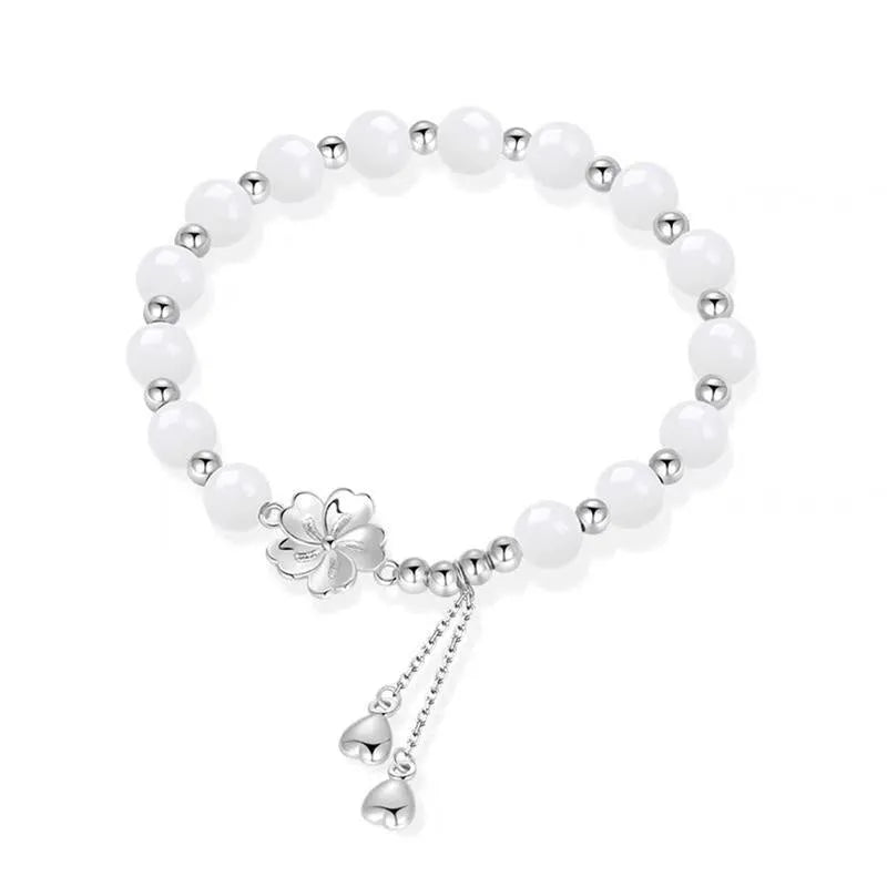 Hand-made new Chinese style bracelet with floral resin beads for couples.