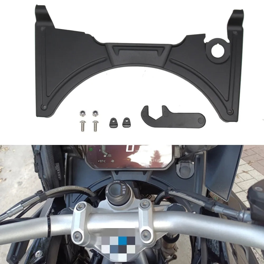 Black motorcycle cockpit fairing modification accessory for BMW R1250GS and R1200GS models