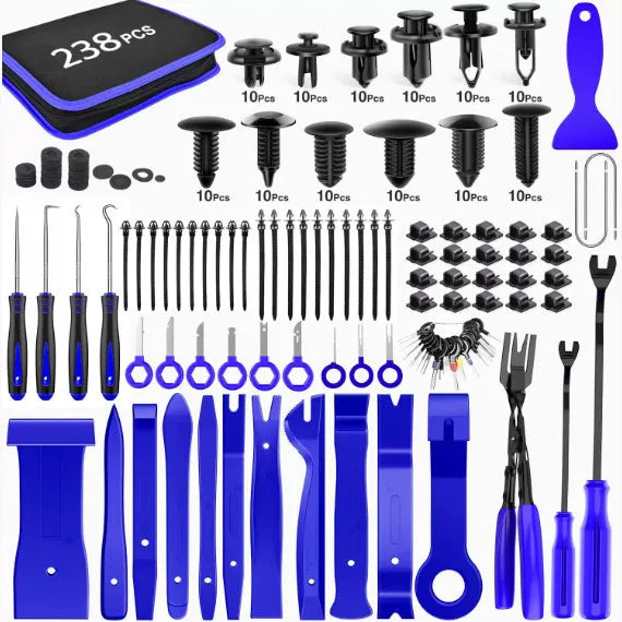 13-piece oil seal screwdriver hook set in blue with Oxford strap cloth bag for auto repair disassembly