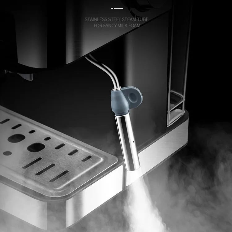 Home Smart Home espresso machine in black with steam milk frother, 1.6L tank, touch buttons, EU plug