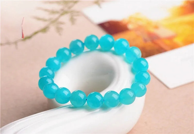 Natural Amazonite scattered beads in polished Grade 7A quality showing blue-green colouration