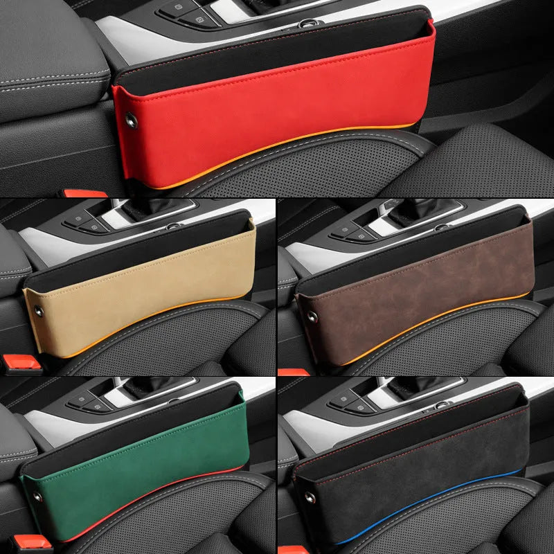 Leather car seat storage box in choice of five colours with waterproof construction