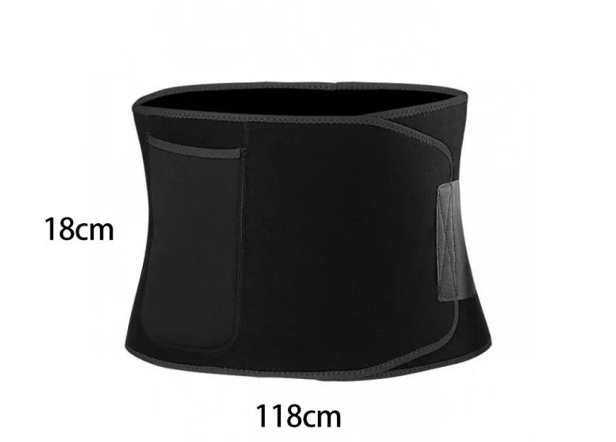 Black adjustable waist belt for yoga fitness with lumbar support