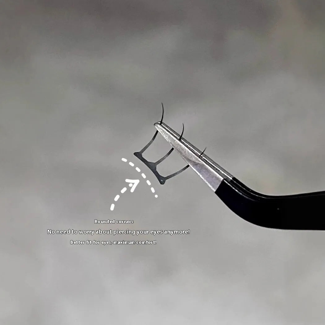 Reusable false eyelash clusters in artificial fibre with glue and application tweezers