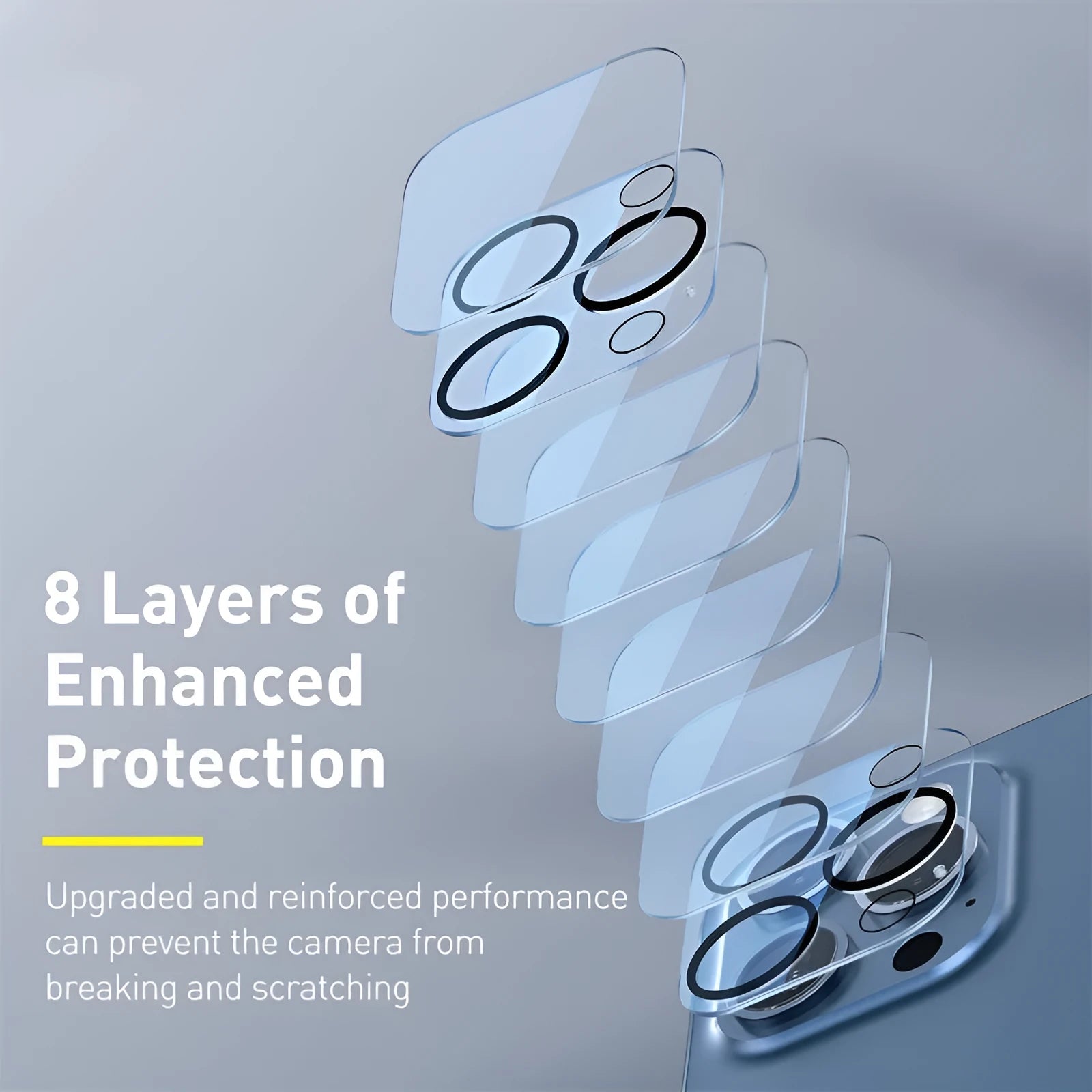 Full frame transparent glass lens protective film for iPhone 12 series with 2 pieces in pack