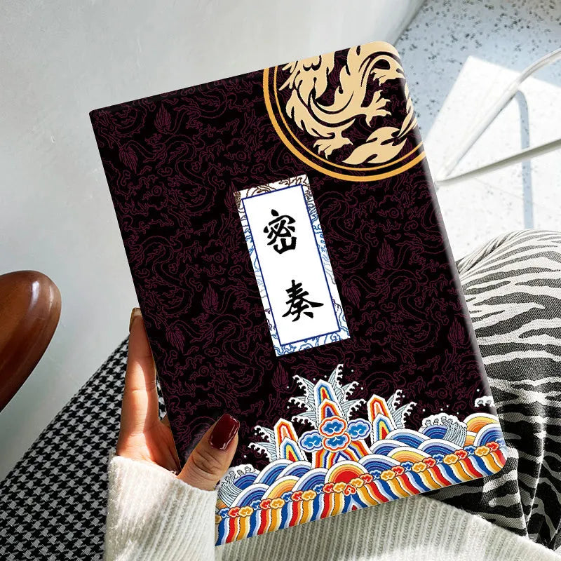iPad cartoon leather TPU protection case in Elk colour, showing front and back views on a tablet.