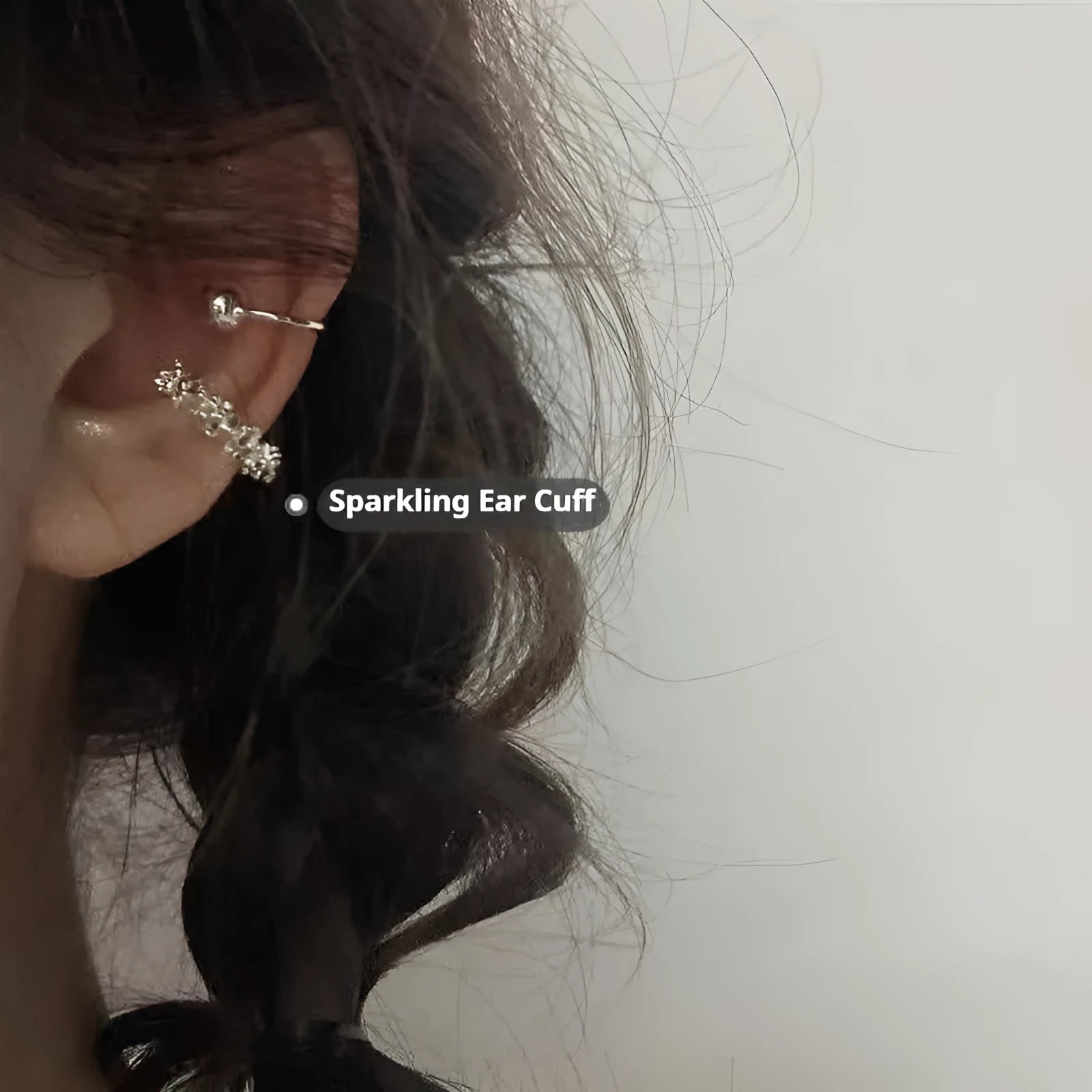 Silver geometric alloy earrings with irregular frosty style and clip-on fitting
