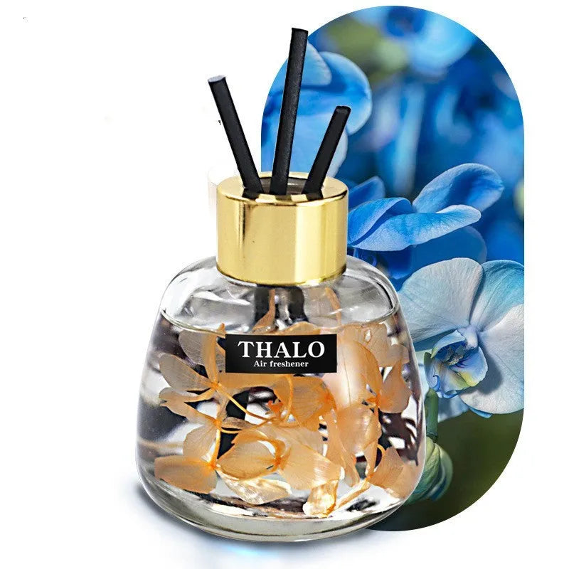 Glass bottle car fragrance ornament with loose incense for vehicle scent control
