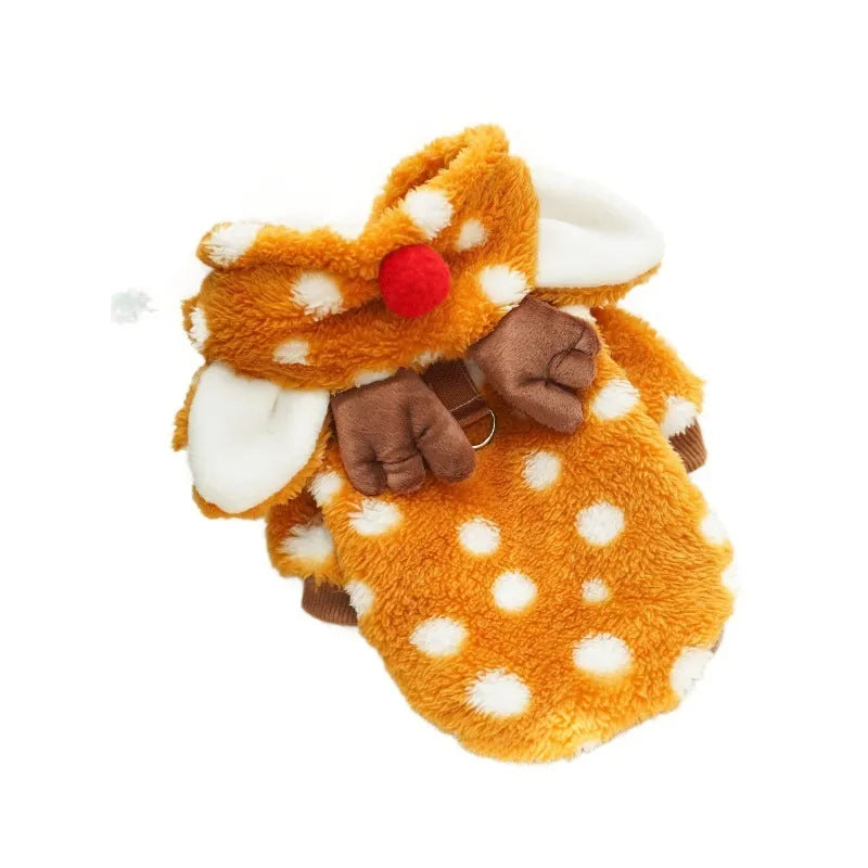 Elk antler Christmas costume for medium-sized dogs with fleece lining in six available sizes