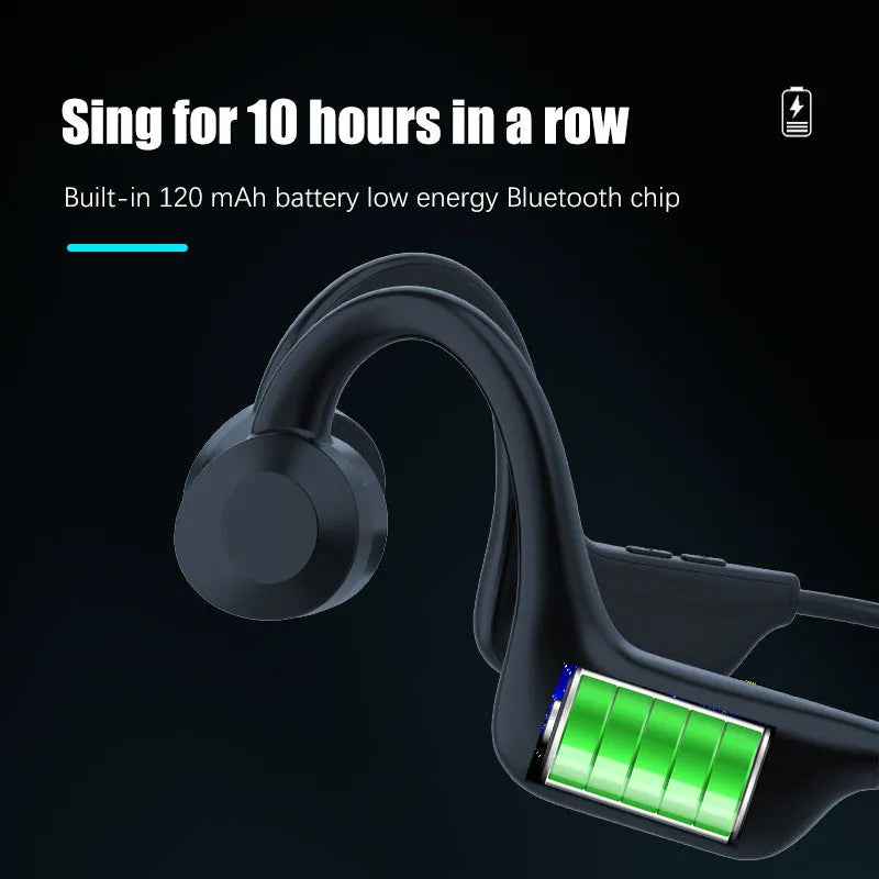 VG02 black true wireless ear-mounted sports Bluetooth headset with ear-hanging design