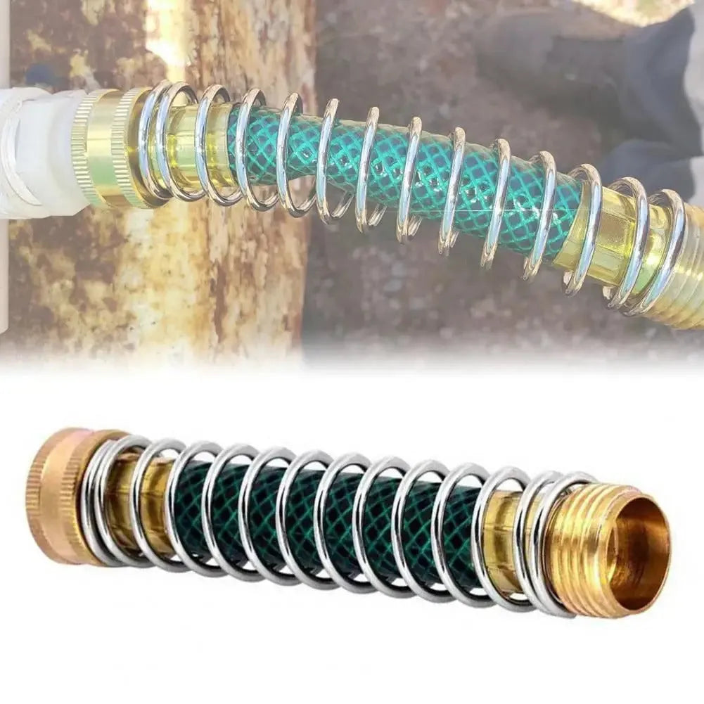 15cm brass garden hose sprinkler connector with spiral spring anti-kink mechanism