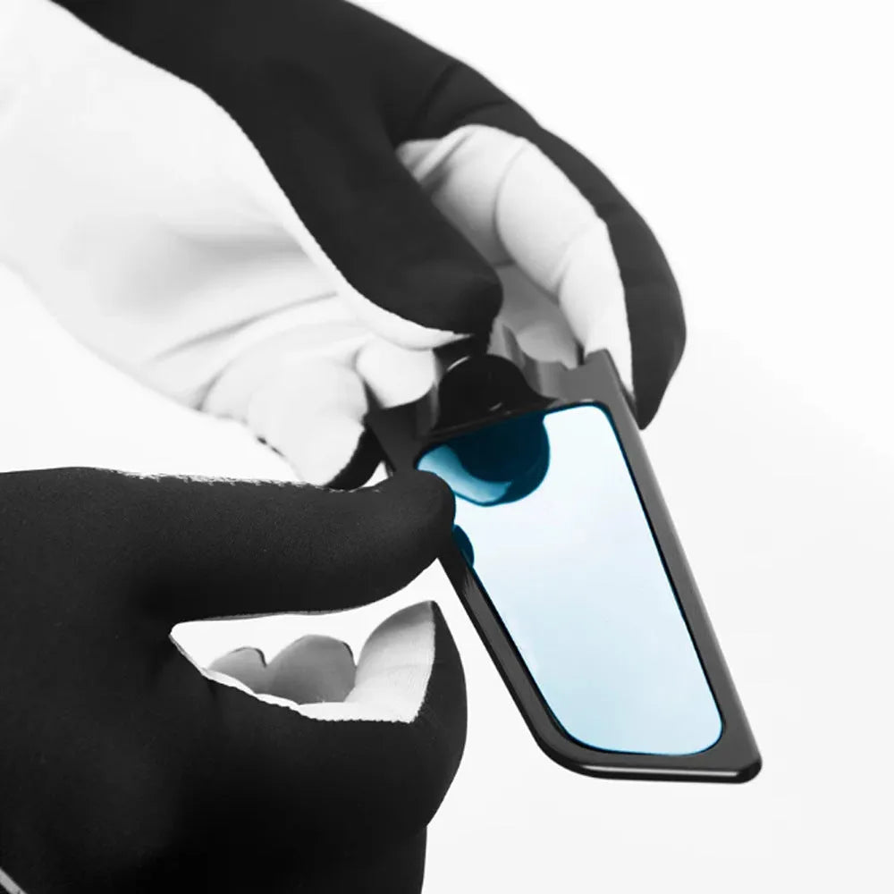 Pair of black CNC aluminium rotating rearview mirrors for Yamaha YZFR6 and R7 motorcycles on white background