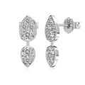 S925 sterling silver stud earrings for women with geometric shape, electroplated finish, and white colour