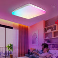 RGBCW full colour square ceiling light 24W with remote control and intelligent dimming, modern indoor ceiling fitting.