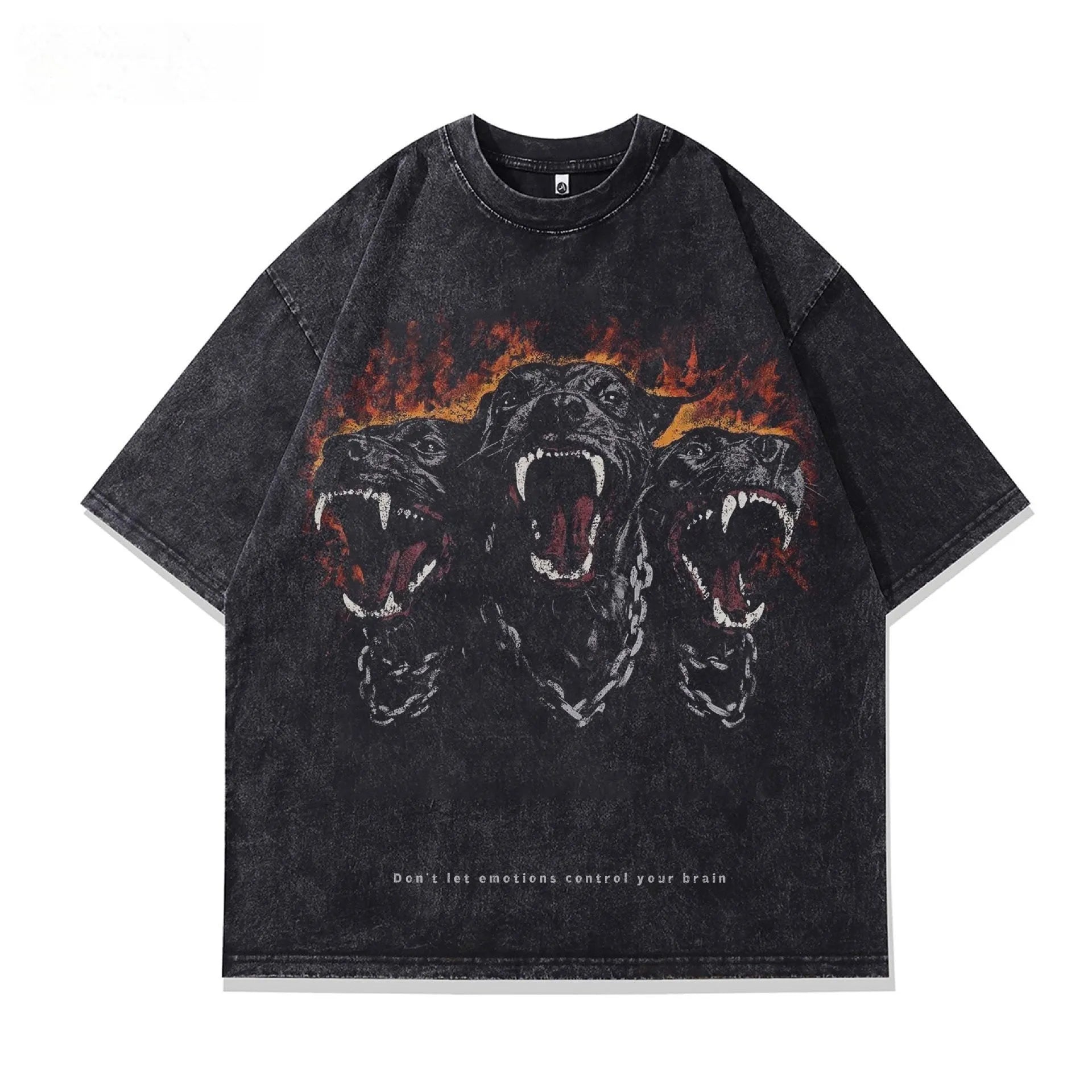 Men's cotton T-shirt with character pattern design in loose fit with short sleeves