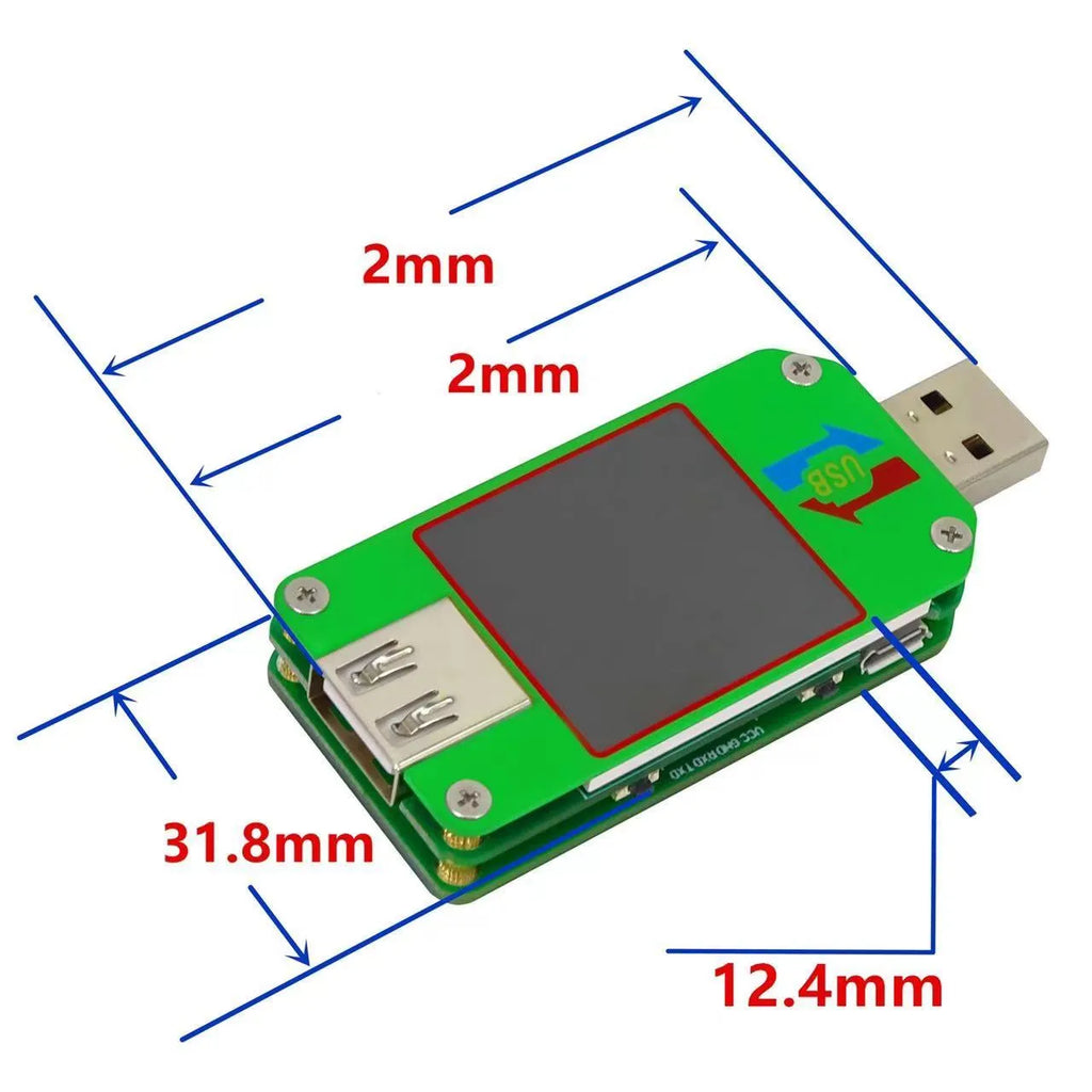 USB 2.0 colour screen tester UM24C voltage ammeter thermometer with Bluetooth option and QC2.0 QC3.0 support
