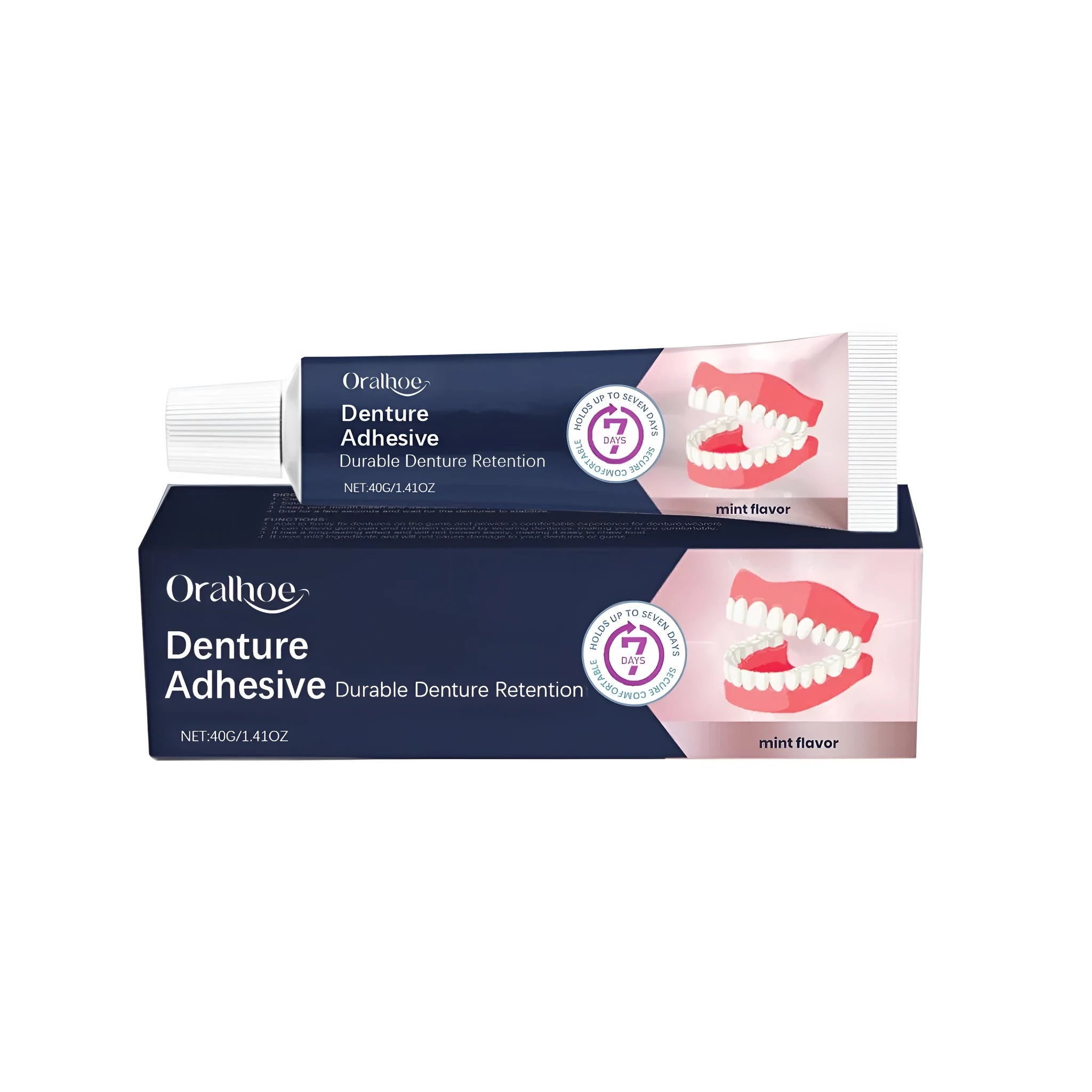 40g container of denture fixing adhesive cream with menthol