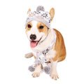 Japanese-style retro jacquard pet sweater and matching scarf hat set in pink or grey colours