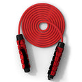 Red and grey polyester skipping rope, 2.8 metres long, with 16cm handles and 4cm diameter