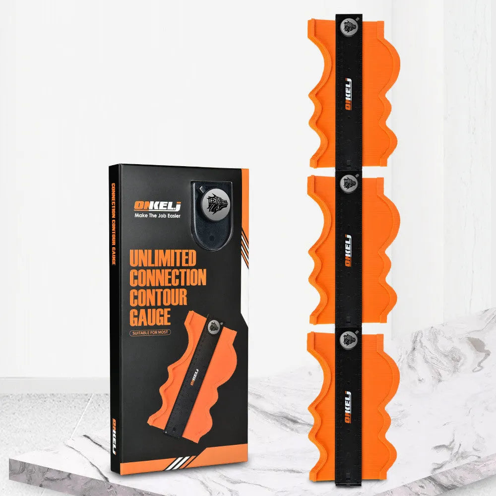 10-inch contour gauge profiling tool with lock belt positioning system for radius measurement