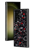 Samsung Galaxy S25 Plus and S25 Ultra protective phone case in forged carbon fibre style