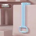 Women's adjustable chest expander with TPE tensile rope in blue, pink, or purple colour.