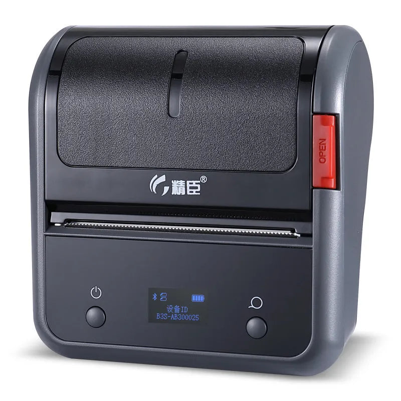 B3S Commercial Smart Label Printer in grey ABS+PC, 203dpi thermal printing, Bluetooth, 116x110x58mm