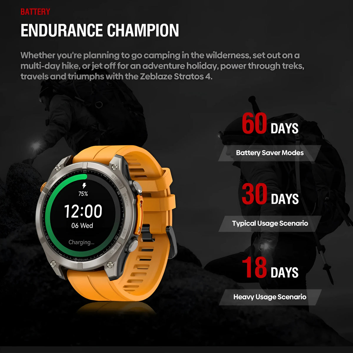 Black or silver touch button smart watch with silicone sports strap, health monitoring and Bluetooth calling functions
