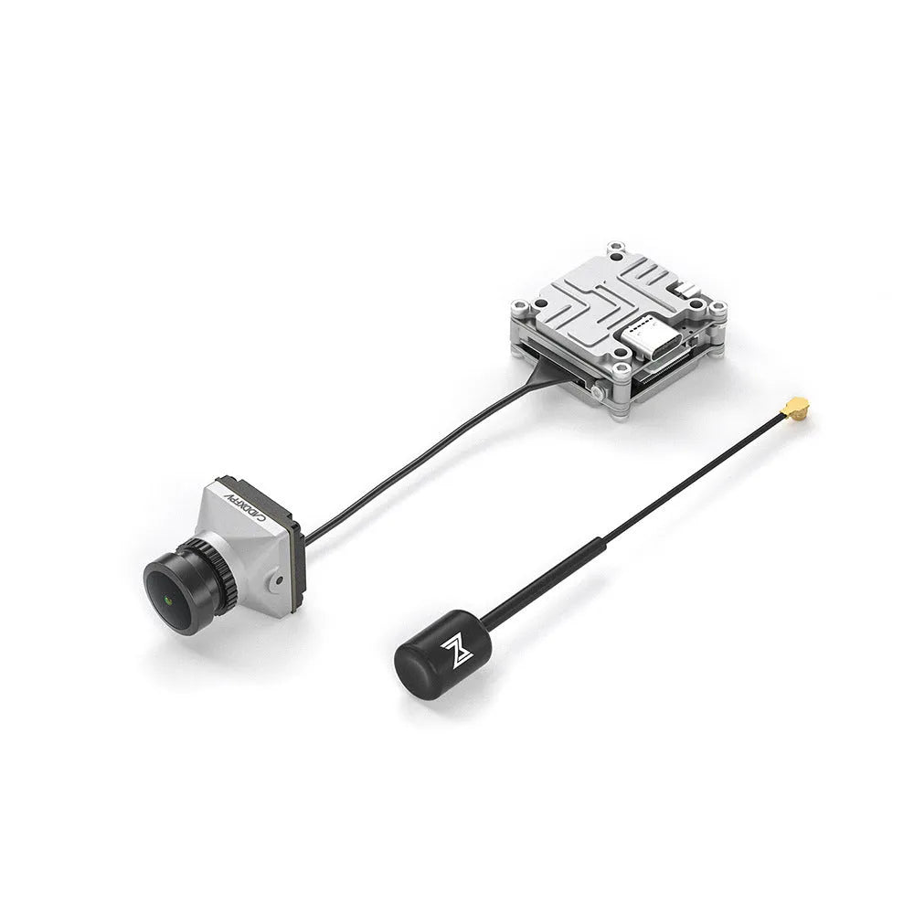Caddx ADAPTS DJI FPV digital transmission system with silver remote controller and Polar Vista kit components