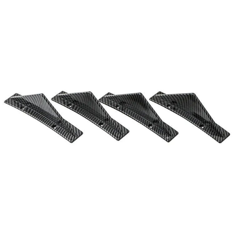 Universal triangle car rear spoiler in bright black and carbon fibre finishes