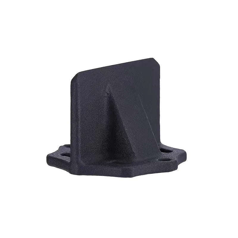Small square cast iron wood splitting axe for portable household and outdoor use.