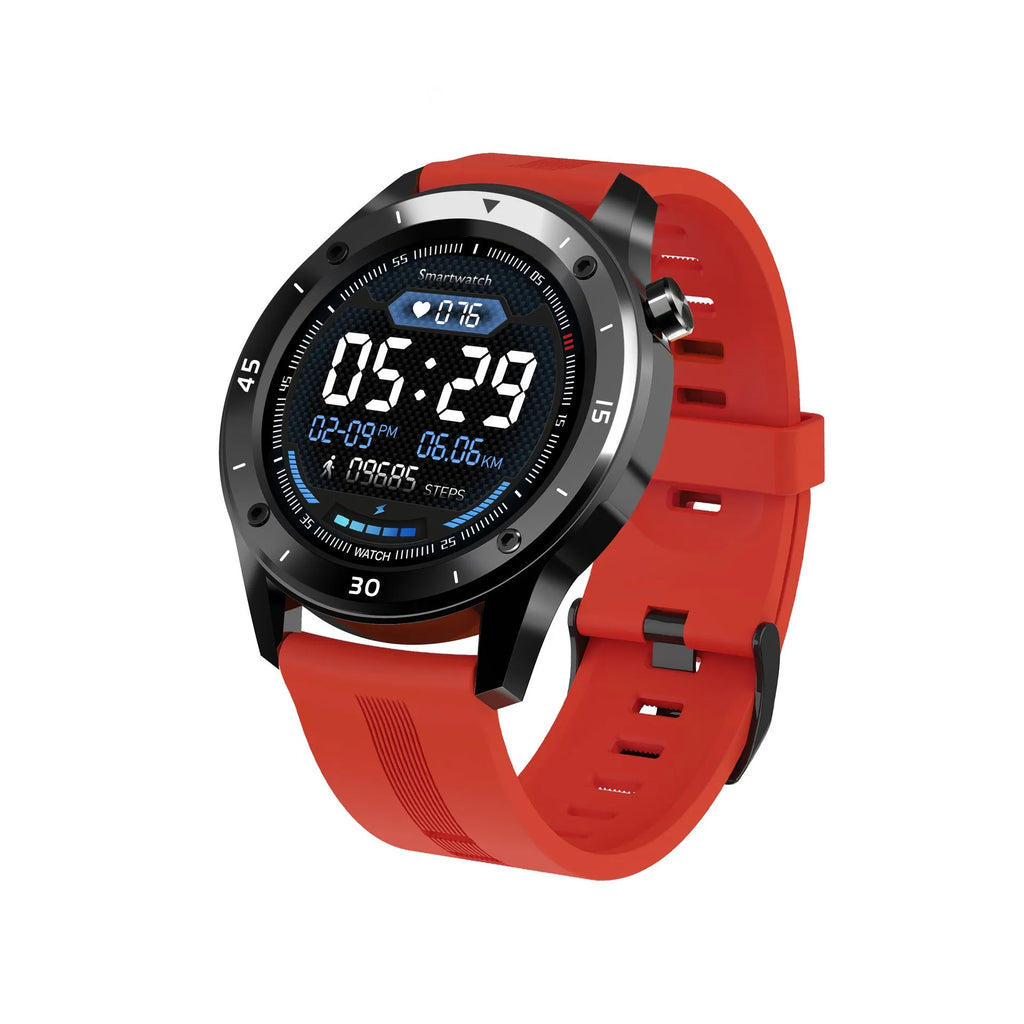 F22 smart watch with black TPU strap and 1.54-inch colour touchscreen on a wrist.