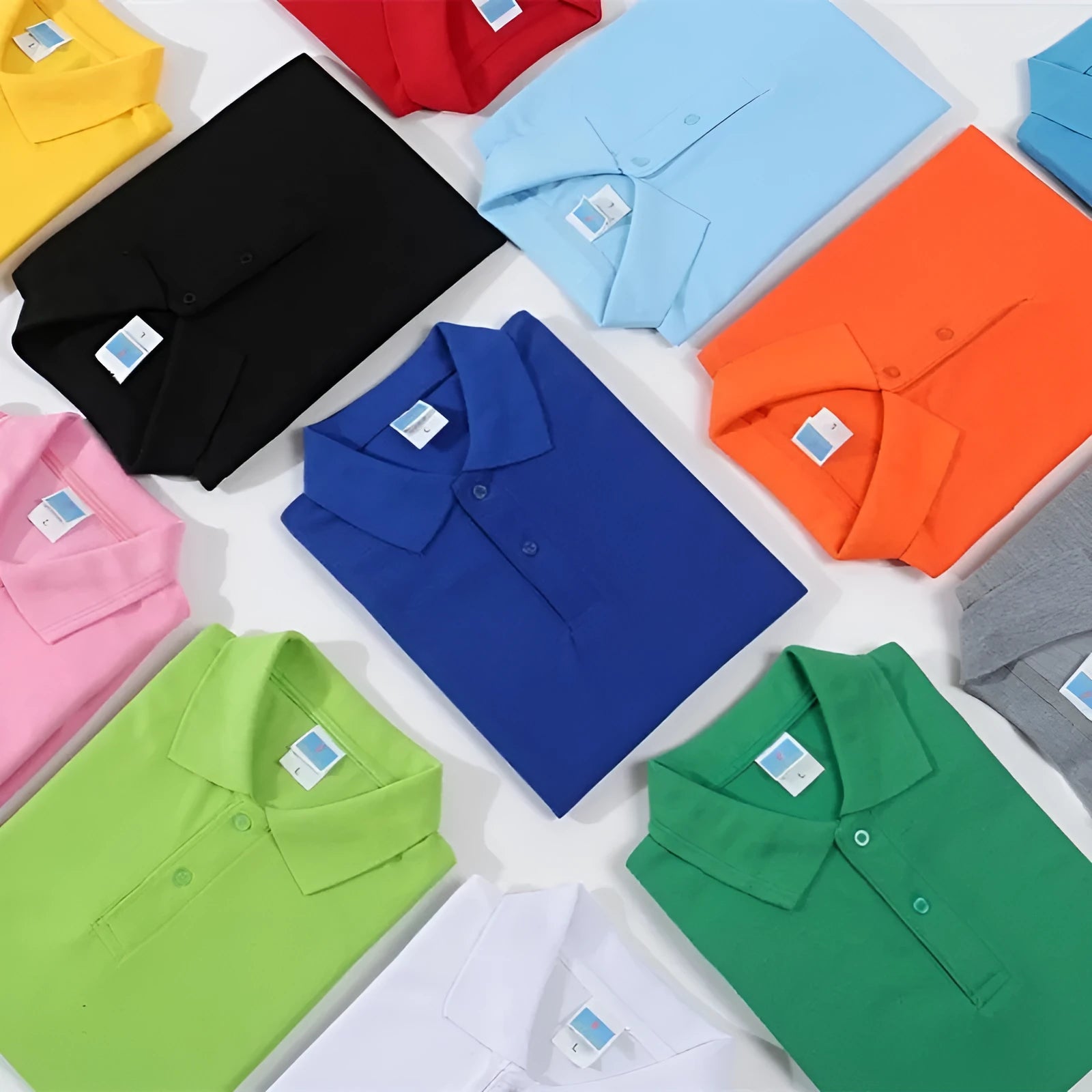 Straight cut short sleeve cotton polo shirt for work wear embroidery in multiple colours