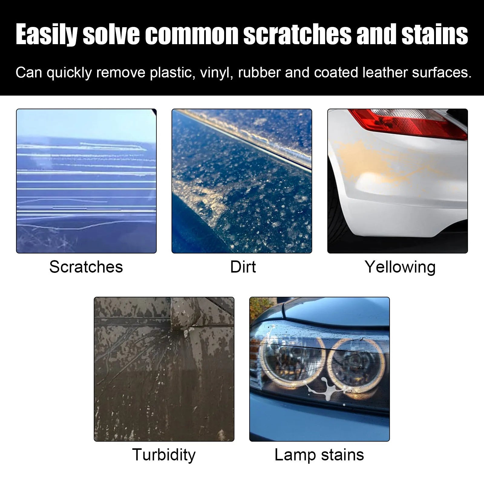 Car scratch repair cream kit showing 60ml tube and sponge applicator for paint surface renovation