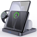 Three-in-one foldable wireless charger desktop bracket, 15W Type C, FOD protection, 142.5x137x23mm, for Z Fold and Pixel Fold