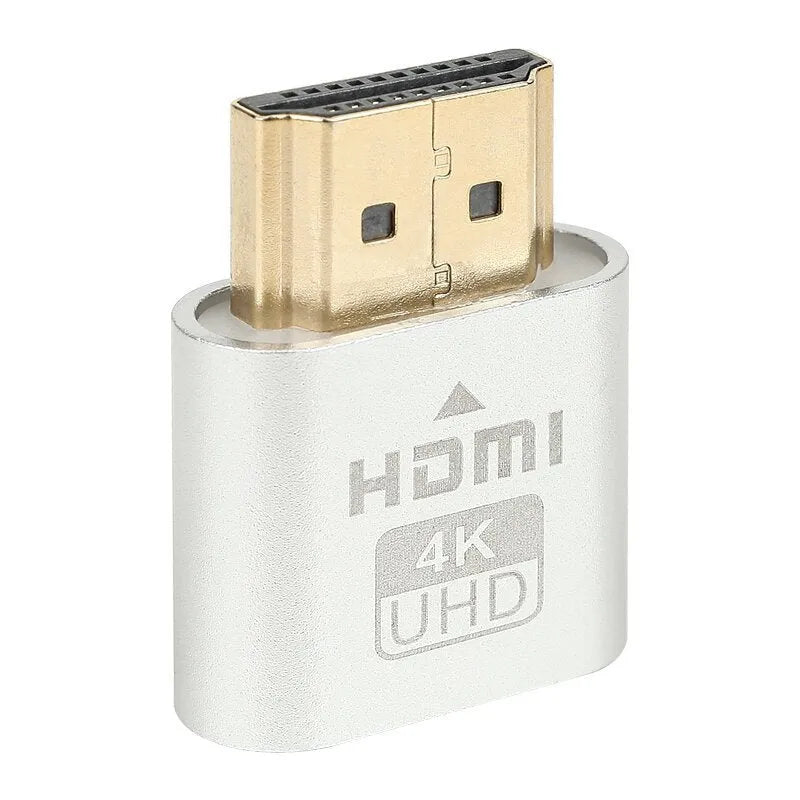 HDMI virtual display dummy plug with 26.5mm interface length in gold silver black options