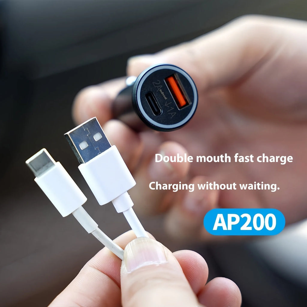 Black ABS plastic GPS car locator tracker with a 12V plug for vehicle charging ports.