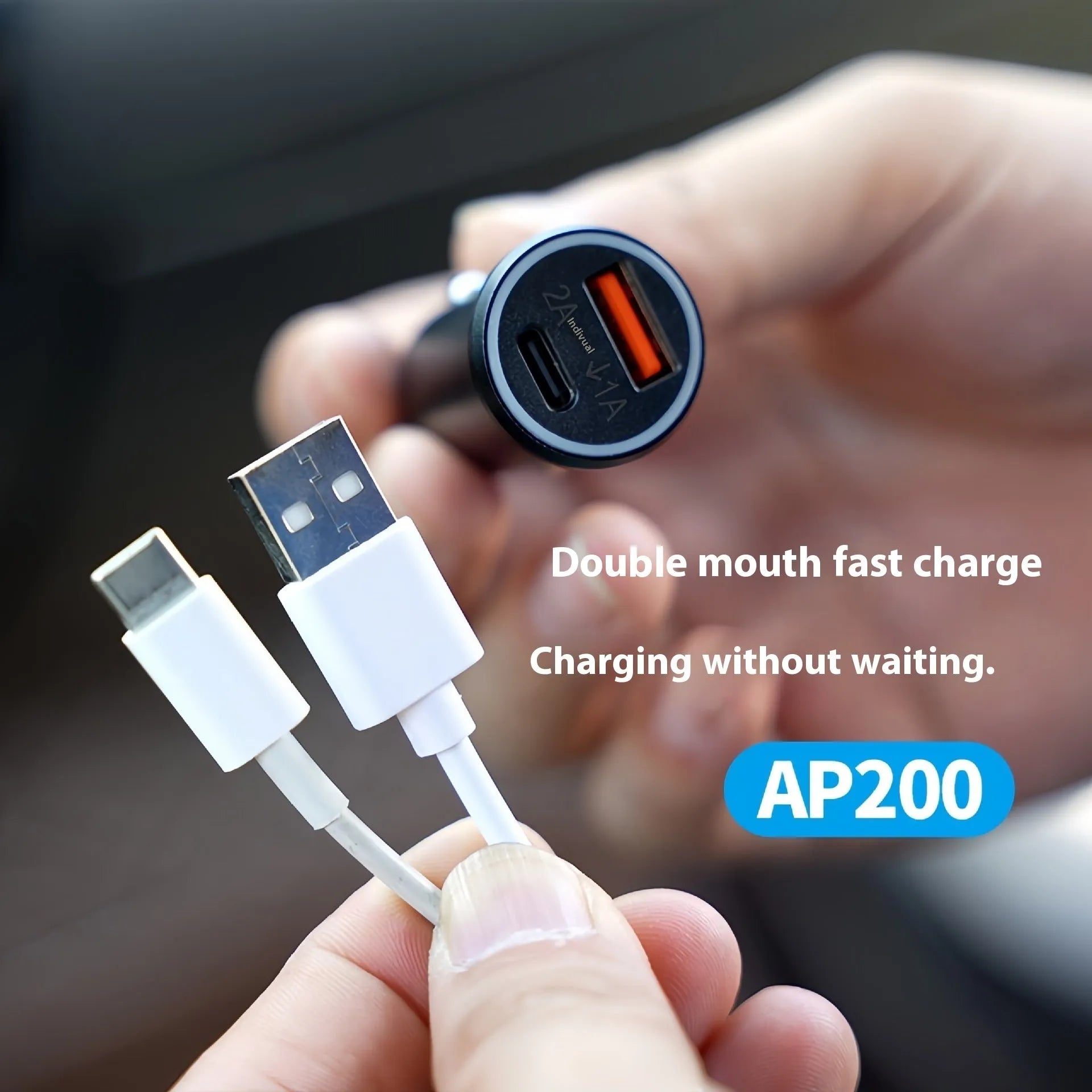 Black ABS plastic GPS car locator tracker with a 12V plug for vehicle charging ports.
